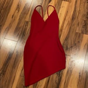 Tobi Red Asymmetrical Dress